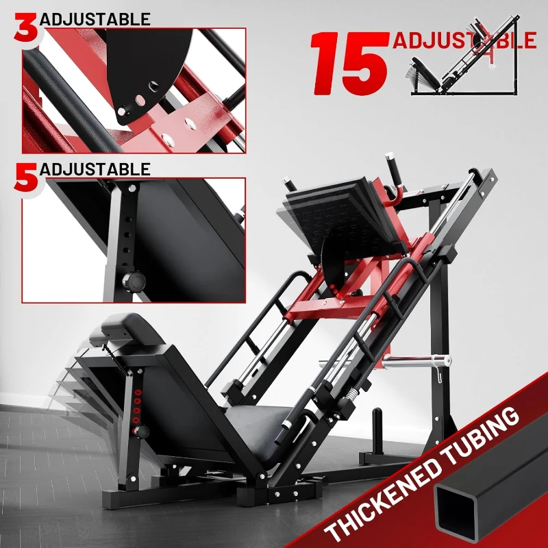 RitFit Leg Press & Hack Squat Machine — Professional Adjustable Leg Press with Linear Bearings, Weight Storage Posts, Full Lower-Body Trainer