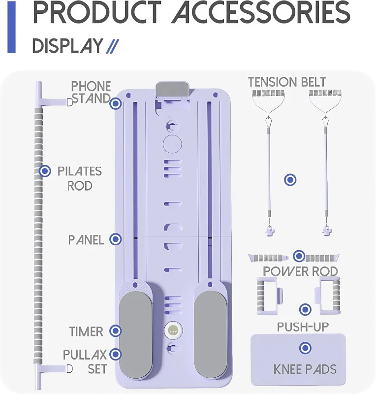 CroyVine Pilates Board - Multi-Purpose Portable Reformer Kit, Convertible Home Fitness System