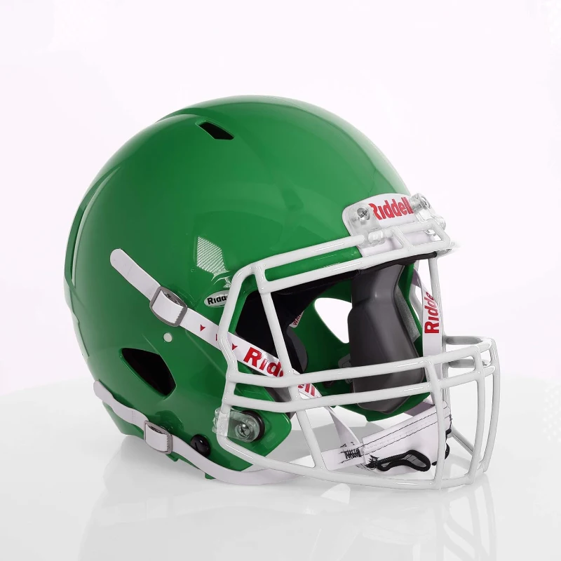 Riddell Speed Victor-I Youth Helmet — Green Gridiron with White S2BD-HS4-1P Facemask & US Flag Decal