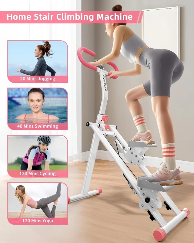 Vertical Climber Stair Stepper for Home - Full-Body Exercise Machine with Handlebar, Stable Frame and 3 Height Settings