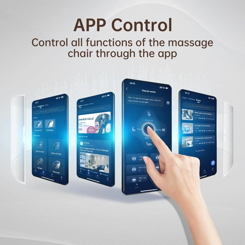 Real Relax 2025 Full-Body SL-Track Massage Recliner with Zero Gravity, Heat, App Control, Child Lock & Bluetooth Foot Roller (Favor 06, All Black)