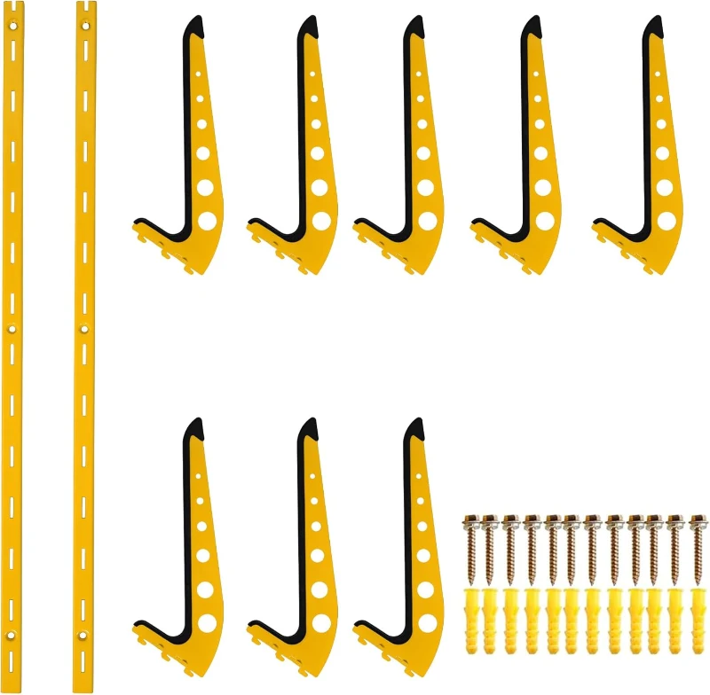 5-Board Wall-Mounted Rack for Surfboards, Wakeboards and Snowboards – Adjustable Wall Hangers for Display & Storage