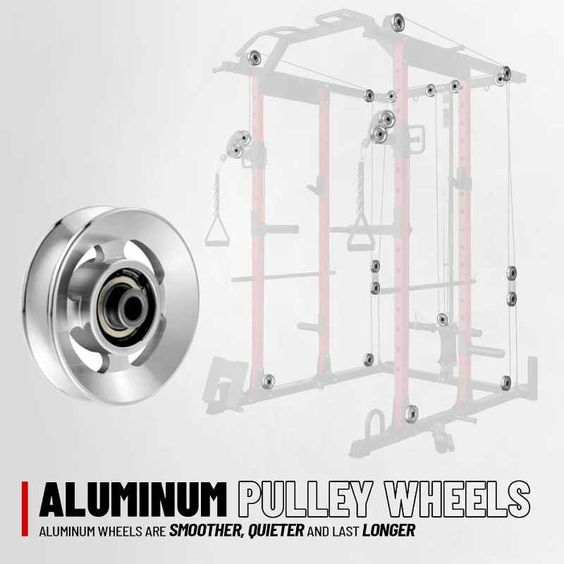 Mikolo K6 Power Cage — 1500 lb Capacity Power Rack with Cable Crossover, Lat Pulldown & Pulley System for Home Fitness