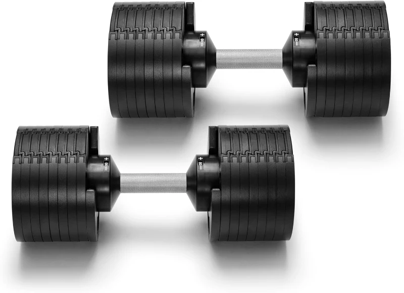 NÜOBELL® Adjustable Dumbbells (Pair) – Easy-Twist 5–50 lb or 5–80 lb, 2024–25 Model, Original Manufacturer