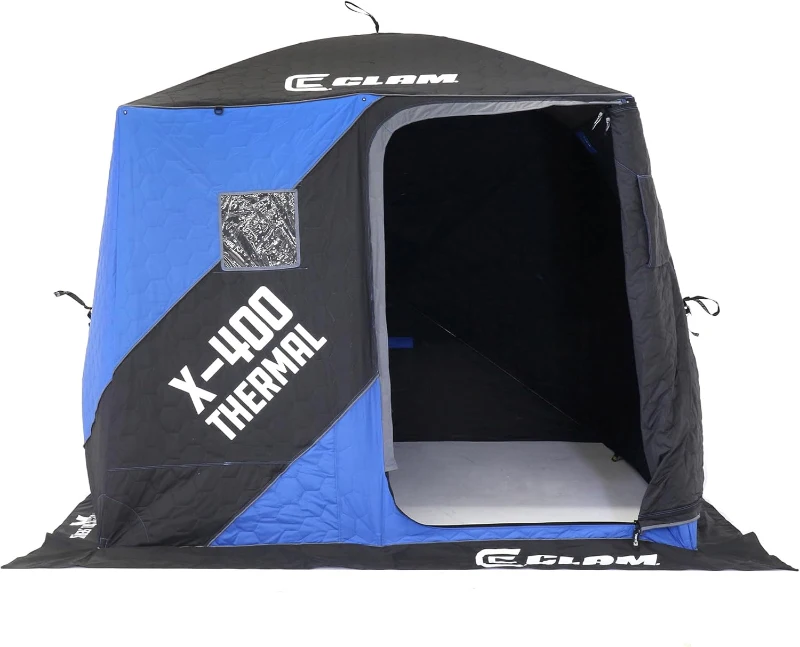 CLAM X Series Thermal Hub Shelter — Portable Angler Fishing Tent with Insulated Hub