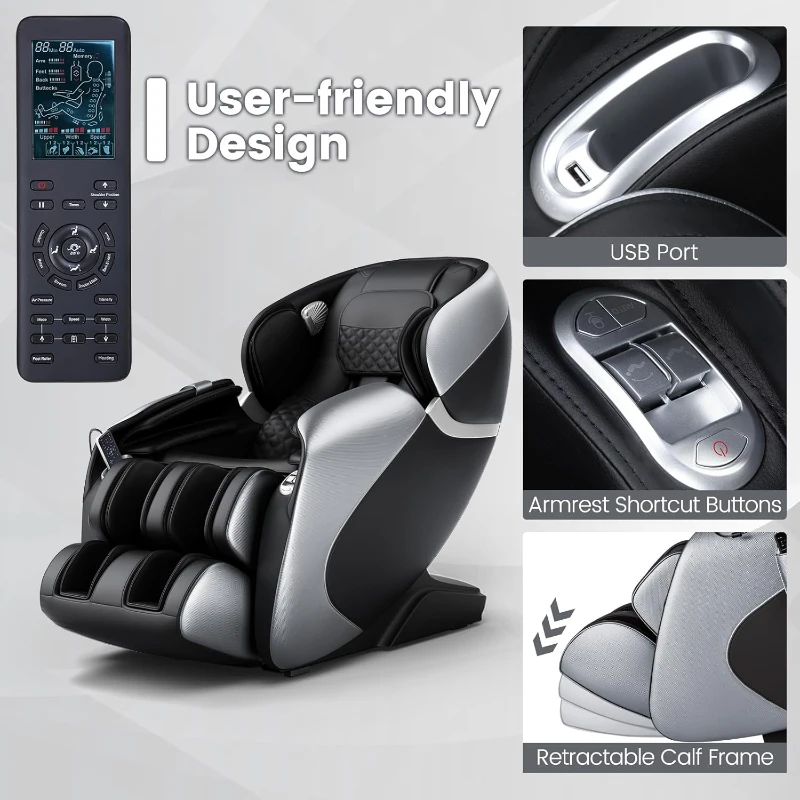 Relaxe SL-Track Shiatsu Massage Chair with Zero Gravity Positioning and Heating
