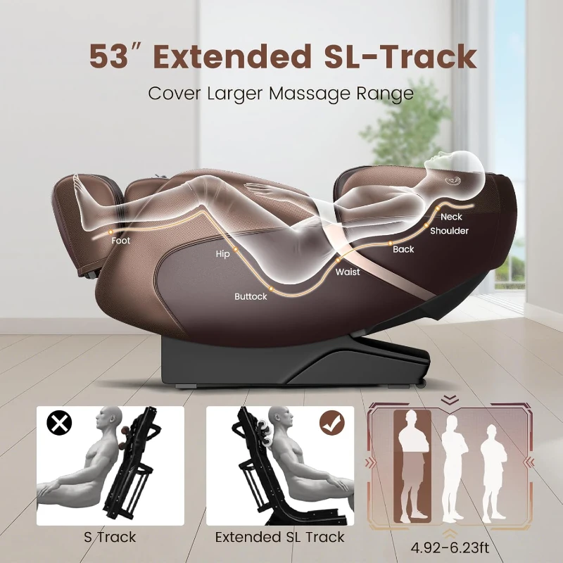 Relaxe SL-Track Shiatsu Massage Chair with Zero Gravity Positioning and Heating