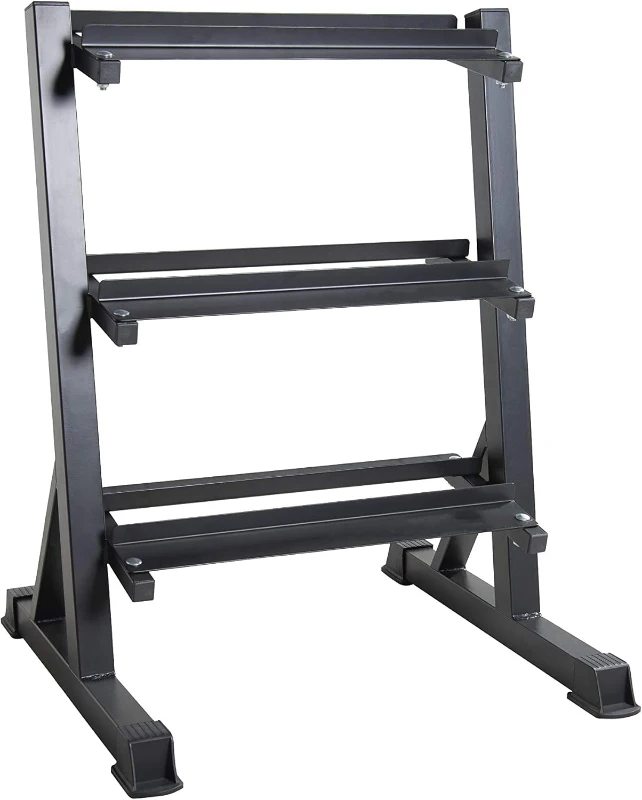 CAP Barbell Rubber Hex Dumbbell Set with Three-Tier Rack — Multiple Capacities (280 lb, 550 lb & 1200 lb)