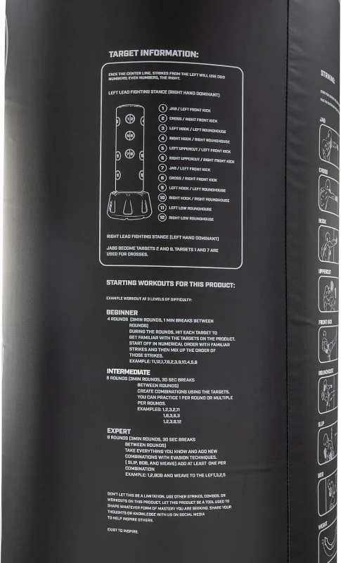 Century Wavemaster XXL Freestanding Heavy Bag — 69"" Tall, 18"" Diameter with Numbered Targets and Stable Base