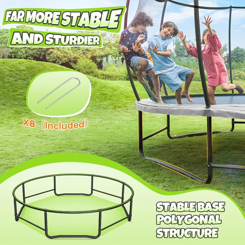 BCAN 8-16FT Recreational Trampoline with Enclosure & Ladder — ASTM F381-16 Certified Outdoor Trampoline for Kids and Adults