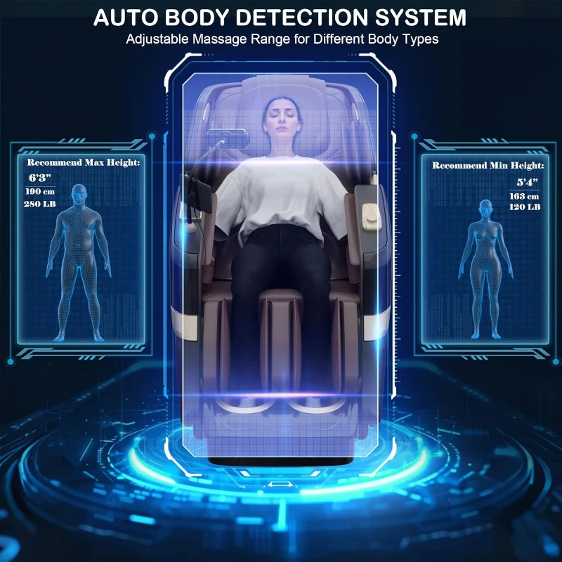 KZ-313 (2026) Heated Jade Roller Full-Body Massage Chair with Extended SL-Track, Deep Zero Gravity, 12 Auto Modes, 6 Memory Programs, Backlit Touchscreen, Voice Control & Wireless Charging