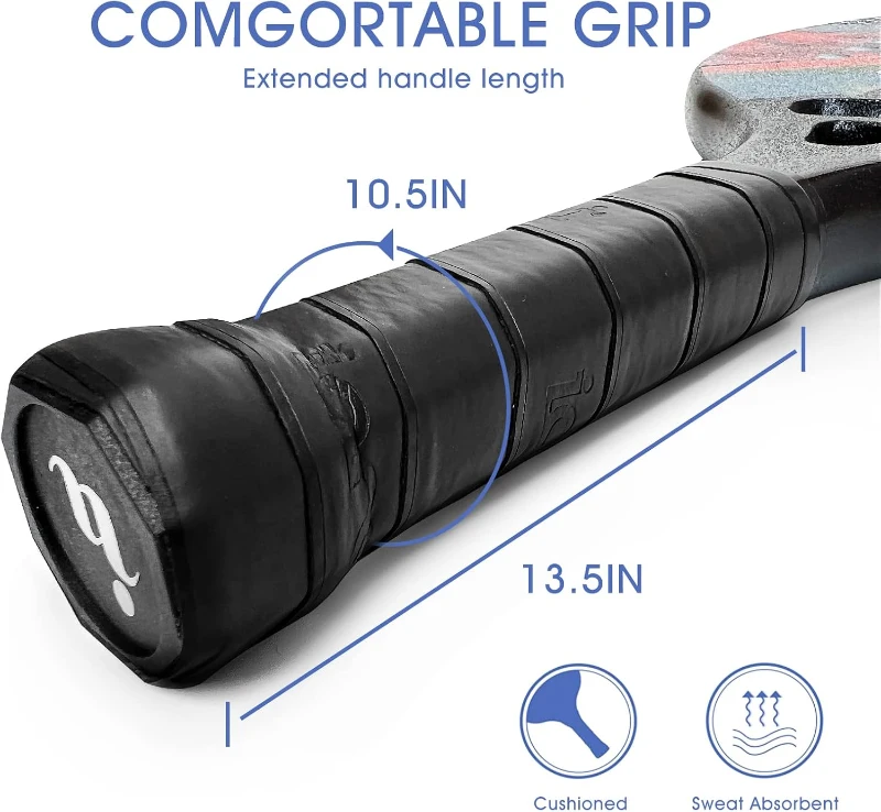 Carbon Fiber Beach Tennis Paddle with EVA Memory Foam Core – Lightweight Beach Tennis Racket