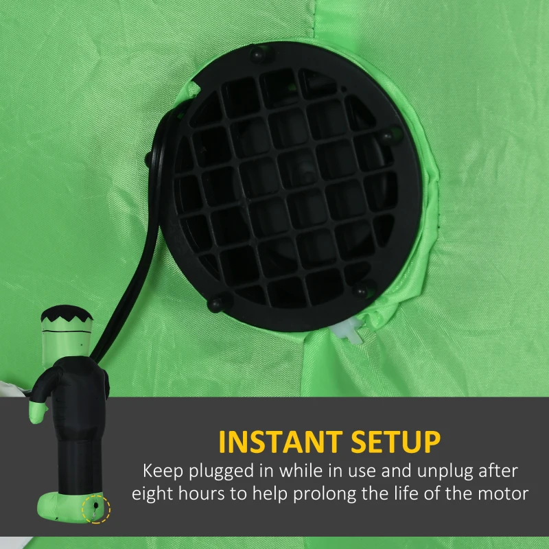 HOMCOM 8FT Outdoor Halloween Inflatable Skeleton Frankenstein