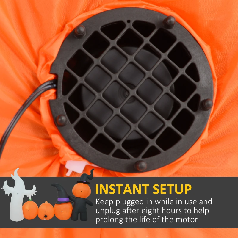 HOMCOM 7.5ft Inflatable Halloween Pumpkin Ghost Family, Blow Up LED  Display for Garden Indoor Outdoor