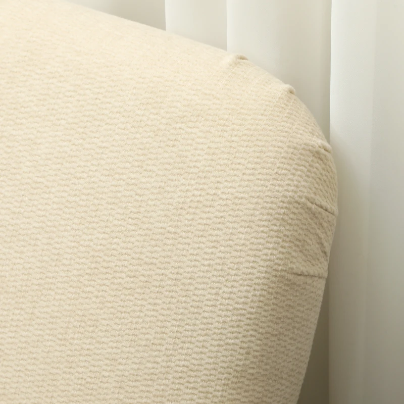 HOMCOM Velvet Feel Fabric 2 Seater Sofa, Small Sofa Loveseat with 8.3" Thick Padding and Wood Legs, Cream White