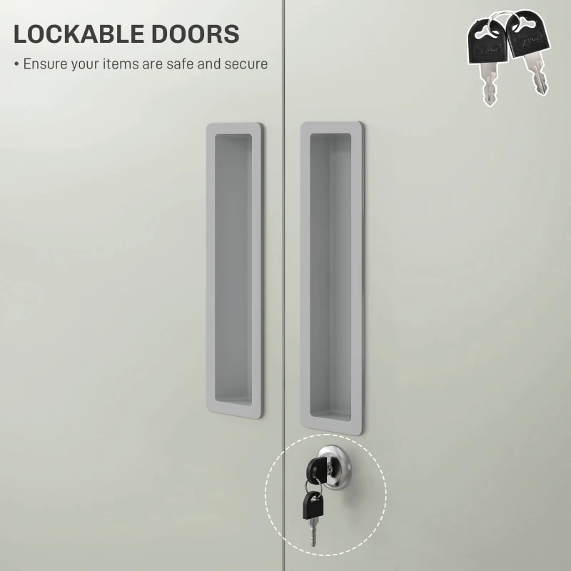 HOMCOM 71" Tall Garage Cabinet, Metal Storage Cabinet with 2 Doors, 4 Adjustable Shelves for Home Office, Study, Garage, White