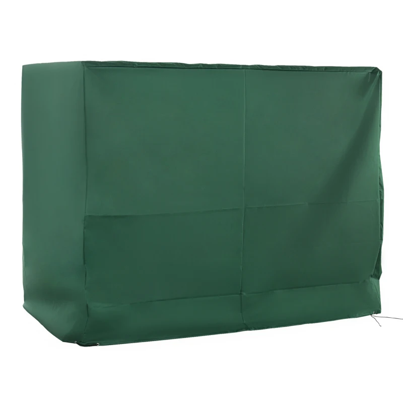 Outsunny 600D Oxford 3-Seater Patio Swing Cover Outdoor Swing Chair Cover Rain Protection Waterproof Anti-UV, Dark Green
