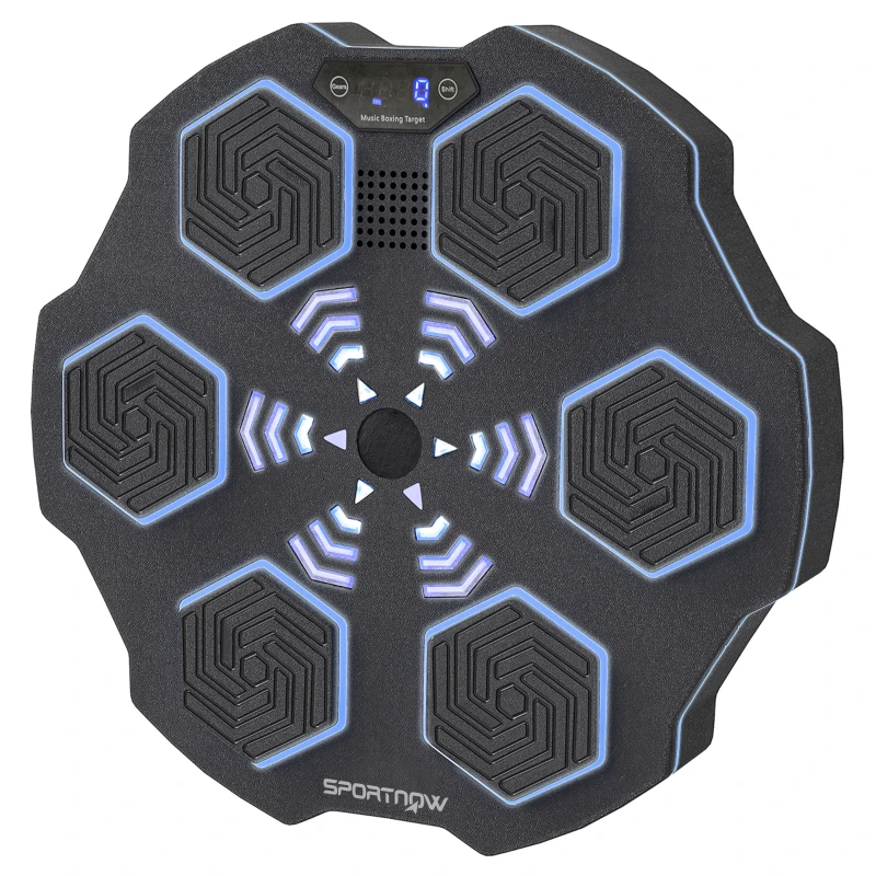 Soozier Music Boxing Machine for Adults, Wall Mounted Music Punching Machine with 9 Speeds & Modes, LED Lights