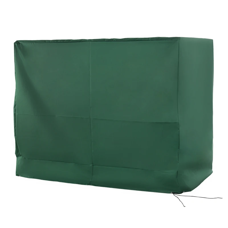 Outsunny 600D Oxford 3-Seater Patio Swing Cover Outdoor Swing Chair Cover Rain Protection Waterproof Anti-UV, Dark Green