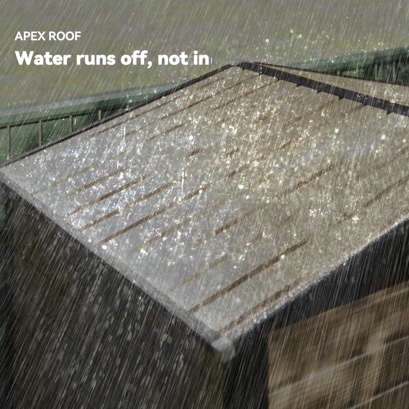 Outsunny 6' x 4' Metal Outdoor Storage Shed, Garden Shed House with Vents for Yard, Patio, Lawn, Oak Colored