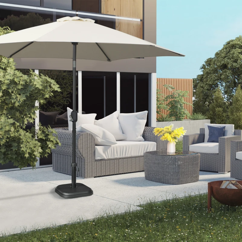 Outsunny Patio Umbrella Base, 24 lb Heavy Duty Concrete Umbrella Stand, Market Table Umbrella Base Holder for Outdoor, Black