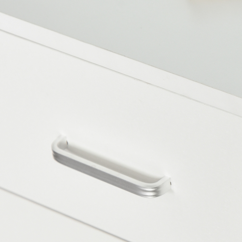 Vinsetto 2 Drawer File Cabinet with Lock and Keys, Mobile Vertical Filing Cabinet with Wheels and Drawers, Home Office Cabinet, White