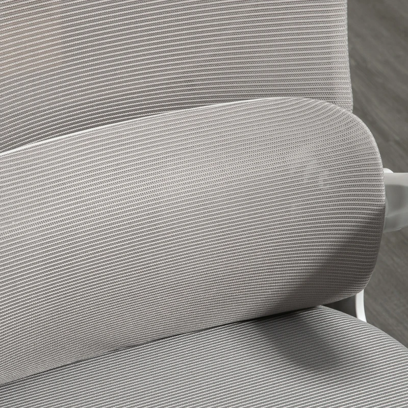 Vinsetto Ergonomic Office Chair with Auto-Adaptive Lumbar Support, High Back Desk Chair with Adjustable Headrest & Height, Rotatable Arm, Rocking Function for Office, Grey