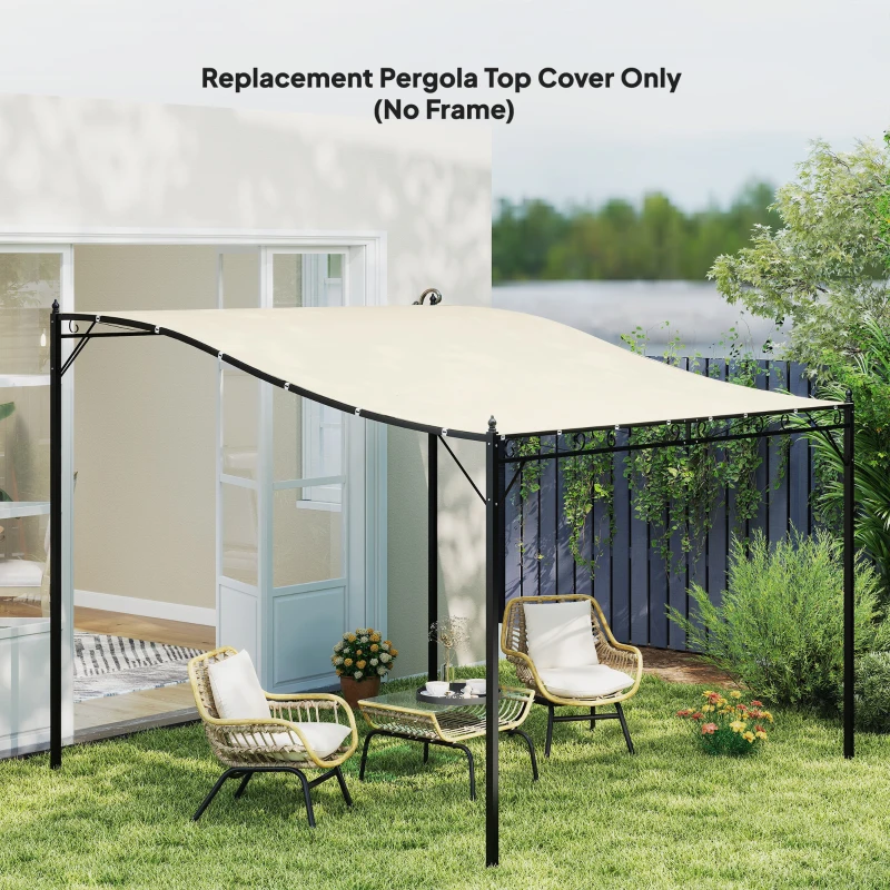 Pergola Canopy Replacement, Pergola Shade Cover for 10' x 10' Pergola (Outsunny 84C-038 Series), Beige