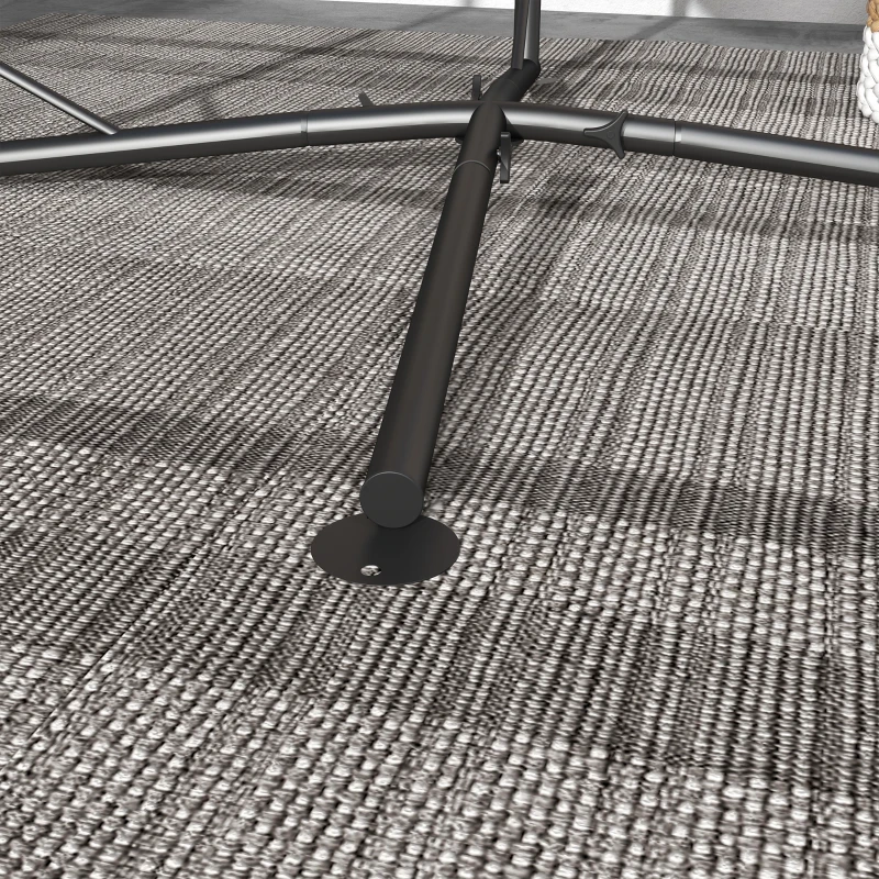 Outsunny Hammock Chair Stand, Hanging Heavy Duty Steel Frame Hammock Stand Only with Chain for Indoor & Outdoor Use, Black