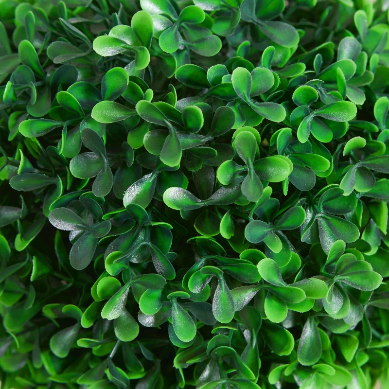 HOMCOM Artificial Boxwood Topiary Tree Set of 2, Faux Boxwood Ball Trees in Pot, Fake Plant for Indoor Outdoor Decor, Green