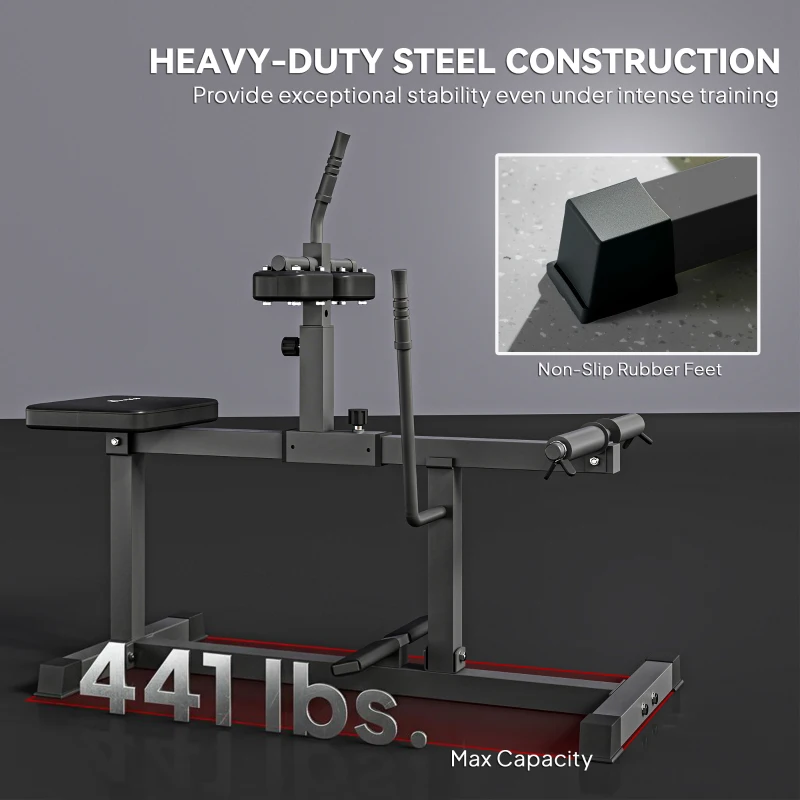 Soozier Adjustable Steel Seated Calf Raise Exercise Strength Training Gym Equipment, Black