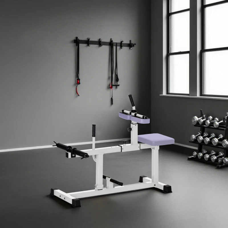 Soozier Adjustable Steel Seated Calf Raise Exercise Strength Training Gym Equipment, Purple