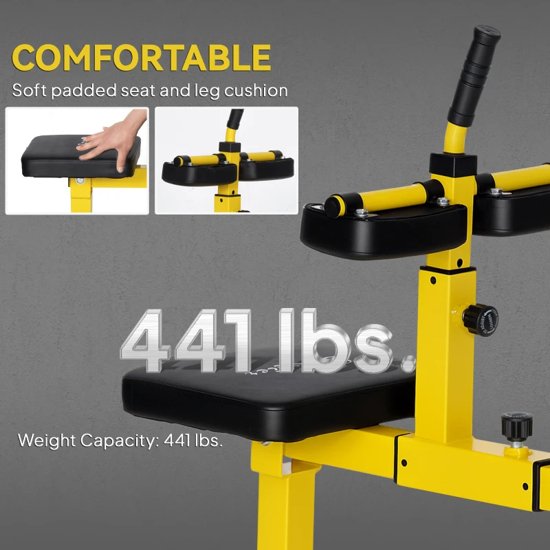 Soozier Adjustable Steel Seated Calf Raise Exercise Strength Training Gym Equipment, Yellow