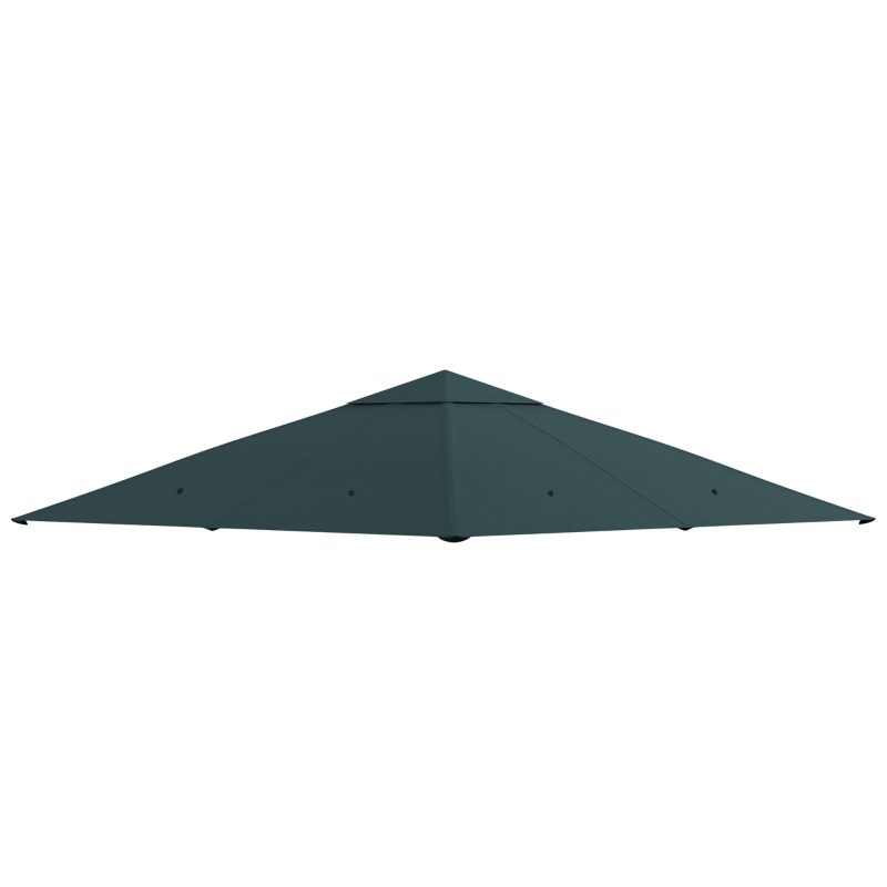 Outsunny 10' x 10' Square Gazebo Canopy Replacement UV Protected Top Cover Sun Shade Grey