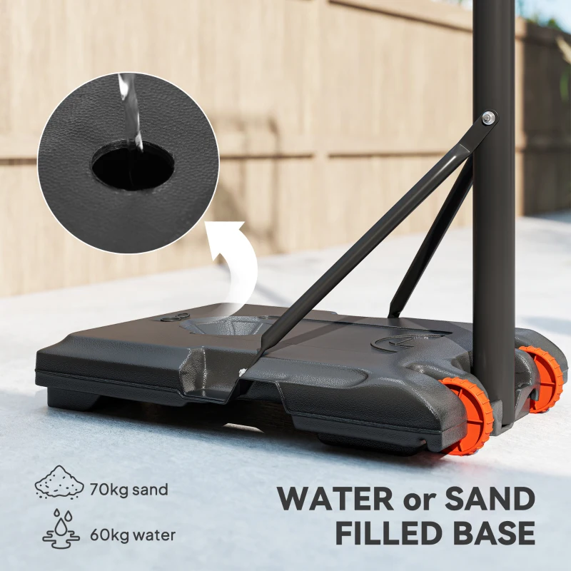 Soozier Portable Basketball Hoop, 7ft-8ft Height Adjustable Basketball System with Wheels & 28" Backboard for Youth Junior