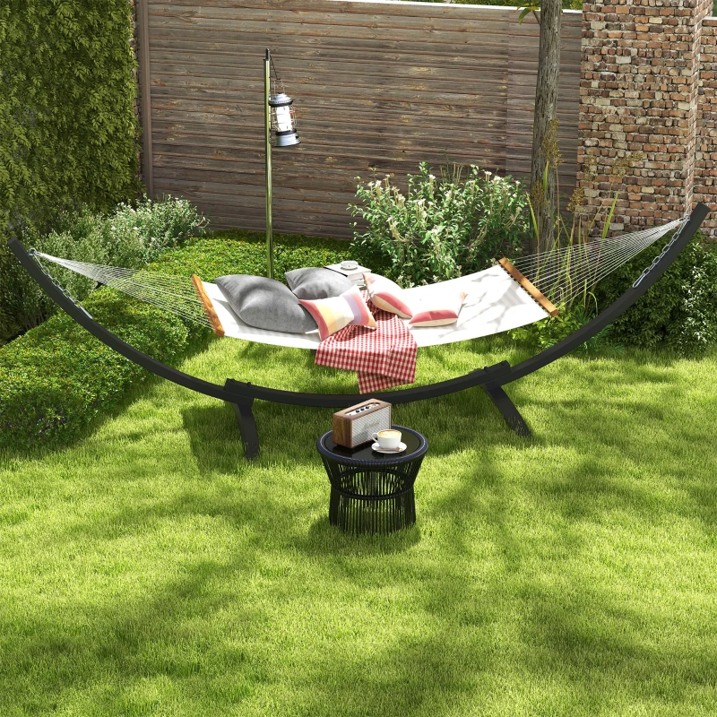 Outsunny 12' Hammock Stand with Steel Frame, Hammock Chair Stand Only for Garden, Camping, Picnic, Outdoor, Patio, Grey