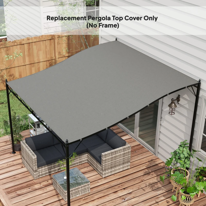 Pergola Canopy Replacement, Pergola Shade Cover for 10' x 10' Pergola (Outsunny 84C-038 Series), Dark Grey