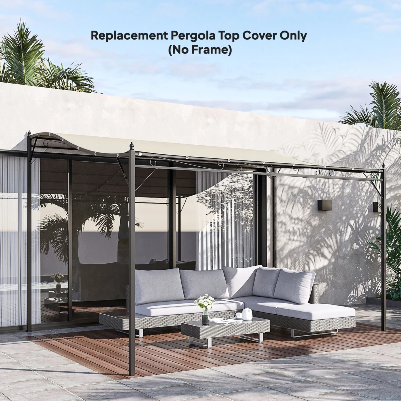Pergola Canopy Replacement, Pergola Shade Cover for 10' x 10' Pergola (Outsunny 84C-038 Series), Beige