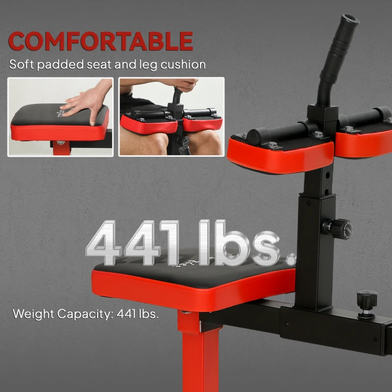 Soozier Adjustable Steel Seated Calf Raise Exercise Strength Training Gym Equipment, Red