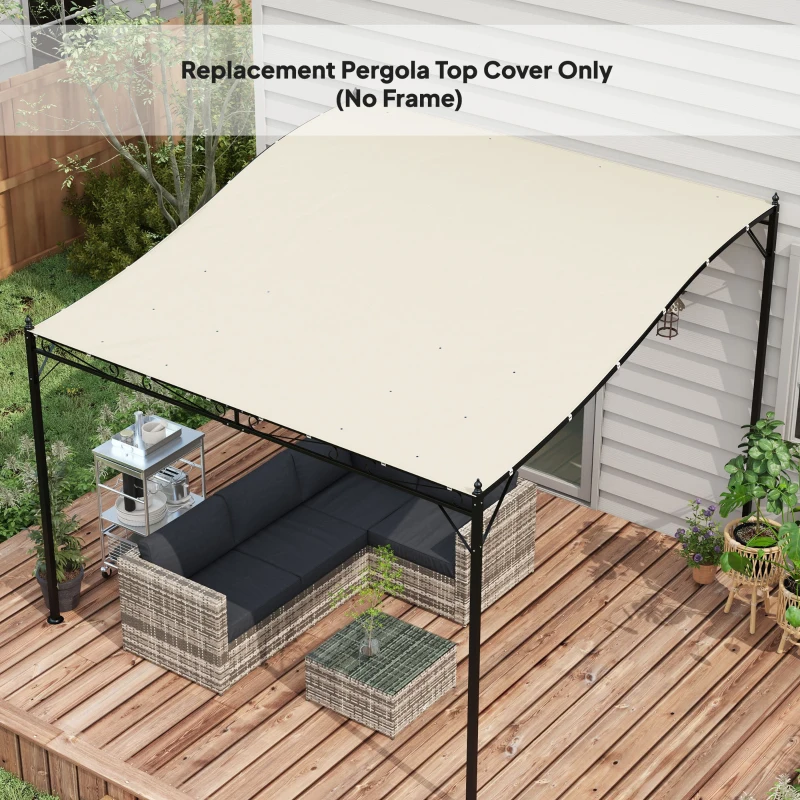 Pergola Canopy Replacement, Pergola Shade Cover for 10' x 10' Pergola (Outsunny 84C-038 Series), Beige