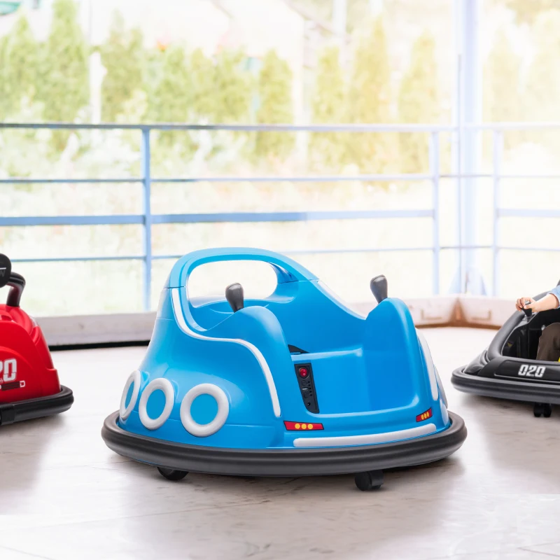 Qaba Angry Bird Licensed Electric Ride on Car, 12V Bumper Car for Kids w/ Dual Joysticks, 360 Degree Spin, Blue