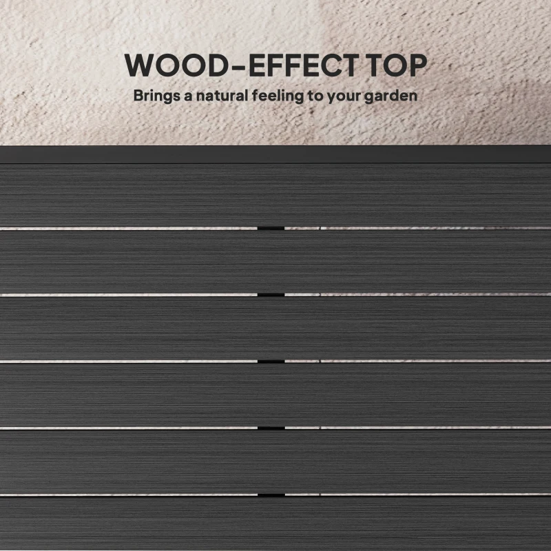 Outsunny Patio Dining Table for 4, Square Aluminum Outdoor Table for Garden Lawn Backyard, Black