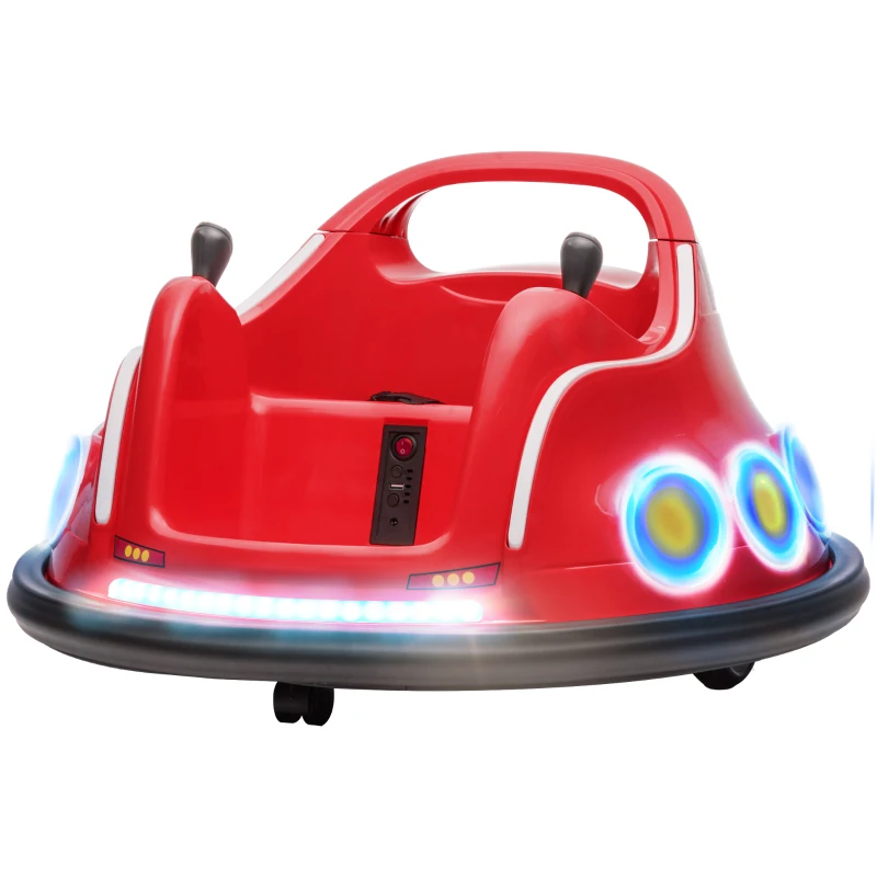 Qaba Angry Bird Licensed Electric Ride on Car, 12V Bumper Car for Kids w/ Dual Joysticks, 360 Degree Spin, Red