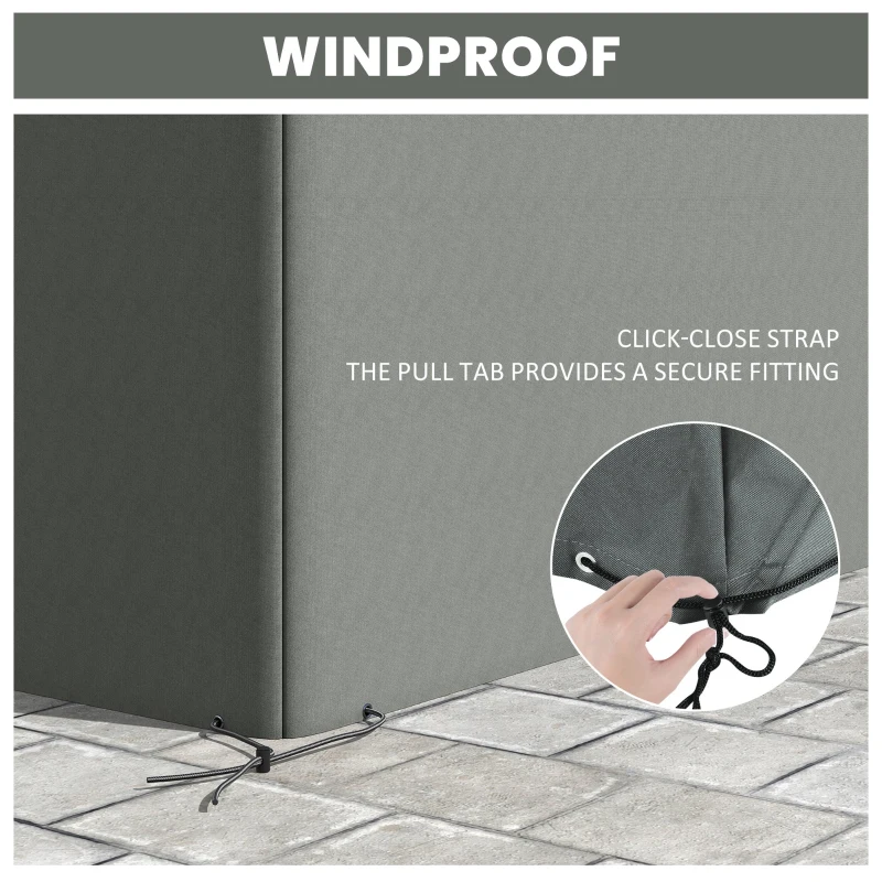 Outsunny Patio Furniture Covers, Waterproof, Windproof Anti-UV 600D Heavy Duty Oxford Fabric Outdoor Furniture Cover for Dining Table Chair Set, 108" x 80" x 35", Charcoal Grey