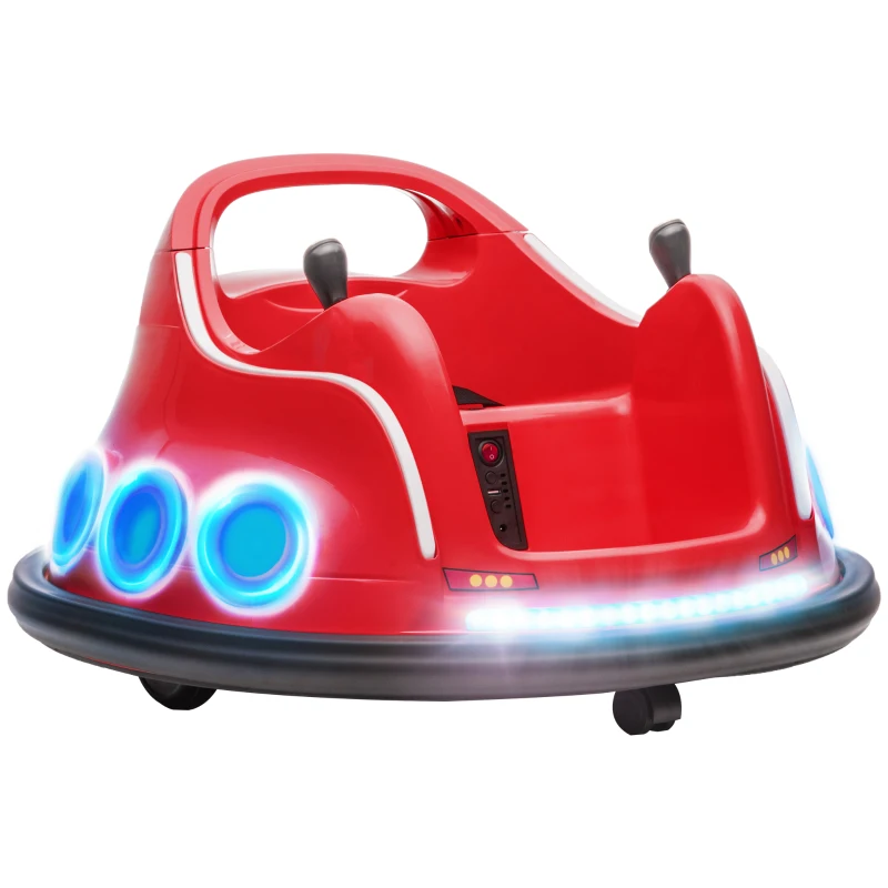 Qaba Angry Bird Licensed Electric Ride on Car, 12V Bumper Car for Kids w/ Dual Joysticks, 360 Degree Spin, Red
