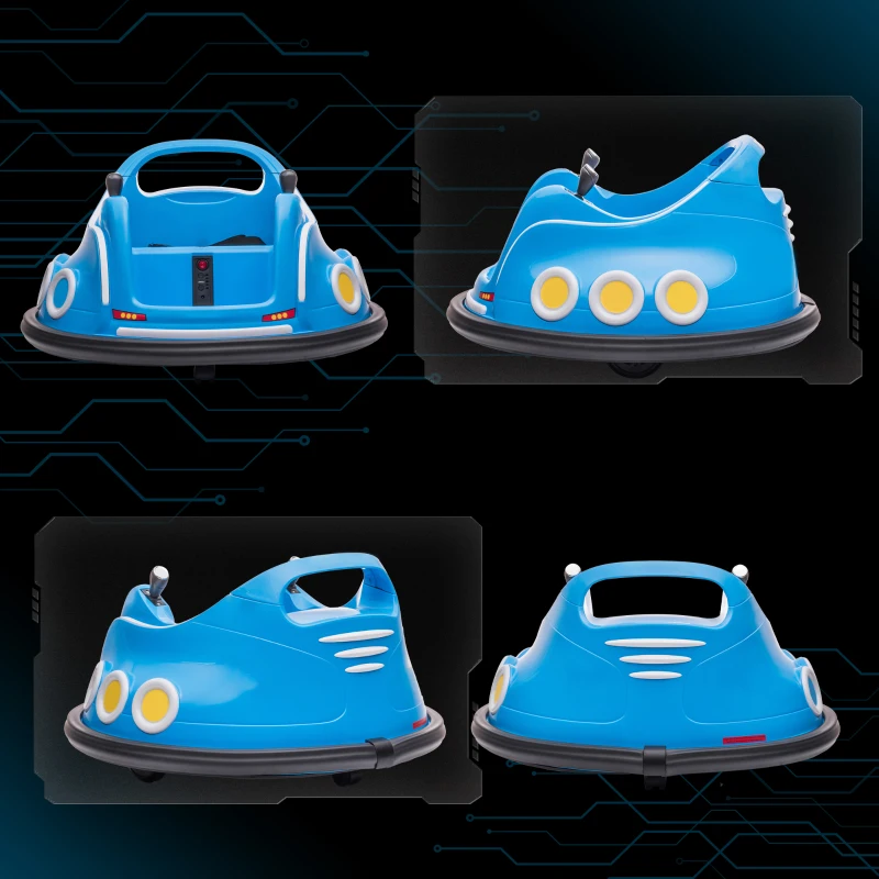 Qaba Angry Bird Licensed Electric Ride on Car, 12V Bumper Car for Kids w/ Dual Joysticks, 360 Degree Spin, Blue