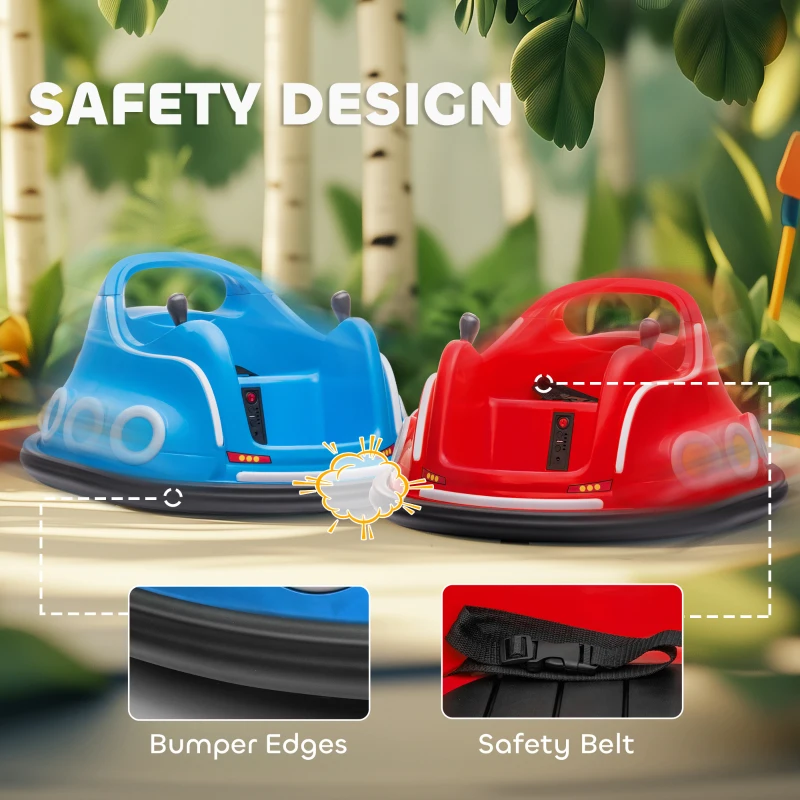 Qaba Angry Bird Licensed Electric Ride on Car, 12V Bumper Car for Kids w/ Dual Joysticks, 360 Degree Spin, Red