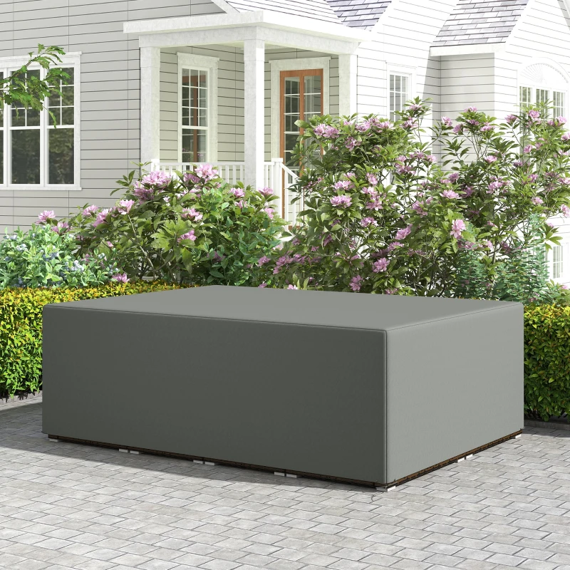 Outsunny Patio Furniture Covers, Waterproof, Windproof Anti-UV 600D Heavy Duty Oxford Fabric Outdoor Furniture Cover for Dining Table Chair Set, 108" x 80" x 35", Charcoal Grey