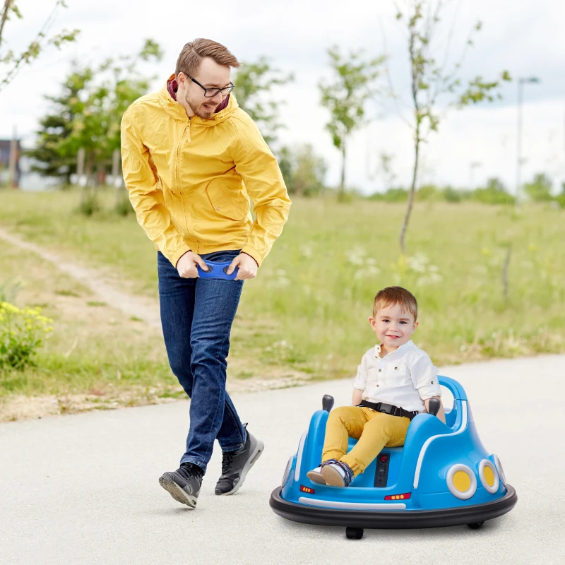 Qaba Angry Bird Licensed Electric Ride on Car, 12V Bumper Car for Kids w/ Dual Joysticks, 360 Degree Spin, Blue