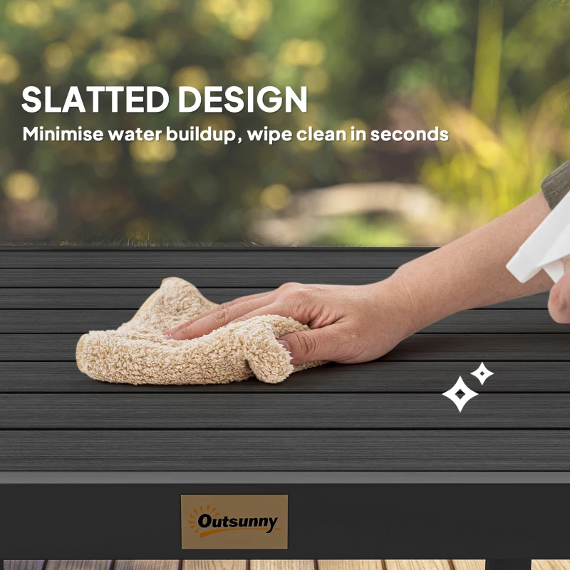 Outsunny Patio Dining Table for 4, Square Aluminum Outdoor Table for Garden Lawn Backyard, Black